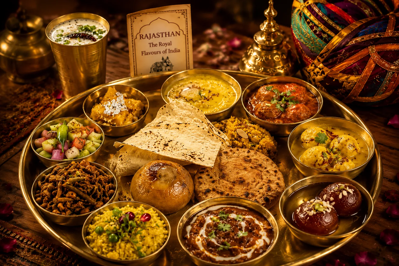 Satvik thali on a heritage crockrey plate at RK Residency